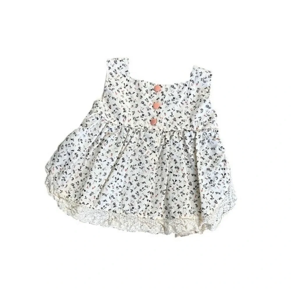 Little Silver Swan Baby Girls‎ Floral Lace Trim Dress Size 12 Months